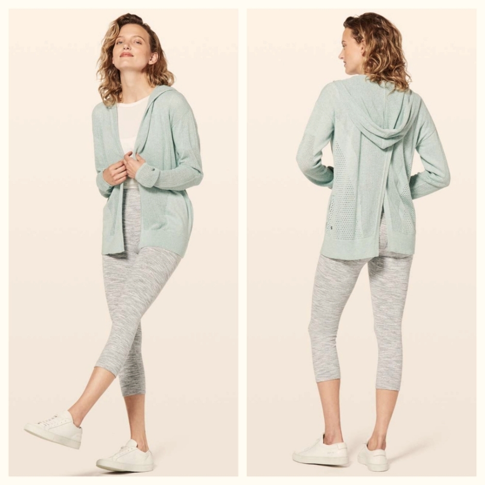 Lululemon Still Movement Cardigan, Wrap Heathered Frosty. Sz 6 RipTag Attached